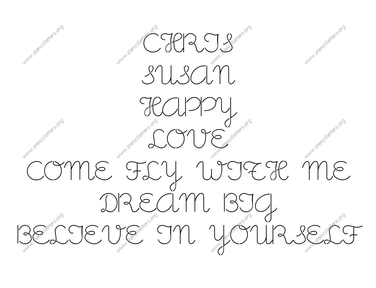 Cute Girly Cursive Names, Words, Phrases samples