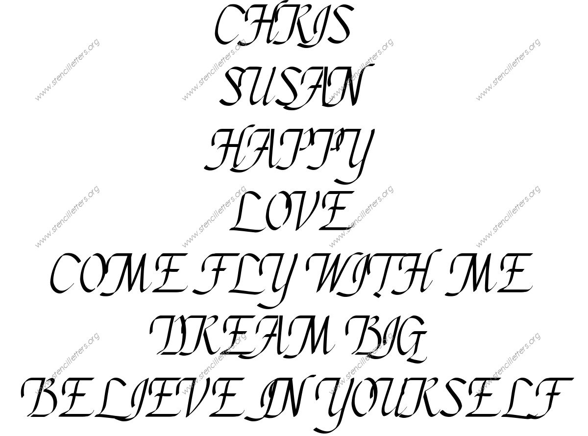Stylish Cursive Names, Words, Phrases samples