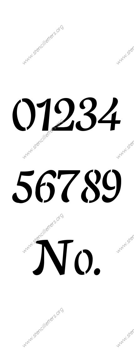 Humanist Cursive Number Stencil