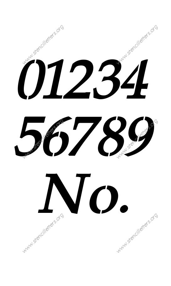 1990s Headline Italic Number Stencil