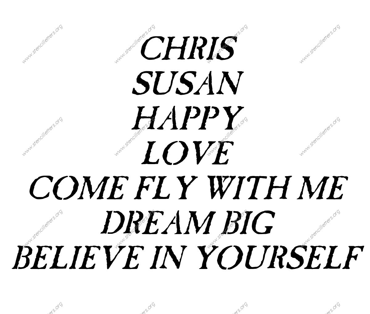 Antique Italic Names, Words, Phrases samples