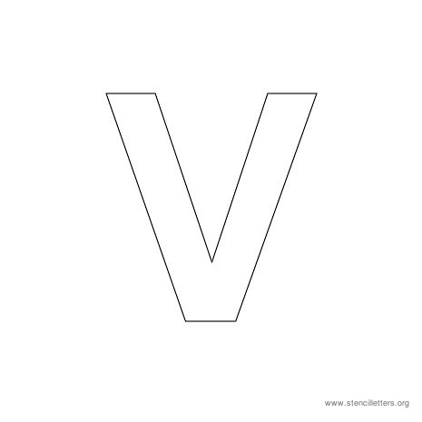 uppercase arial stencil letter v