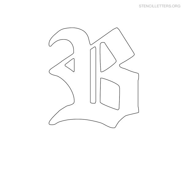 Stencil Letter Old English B Stencil Letter Old English B