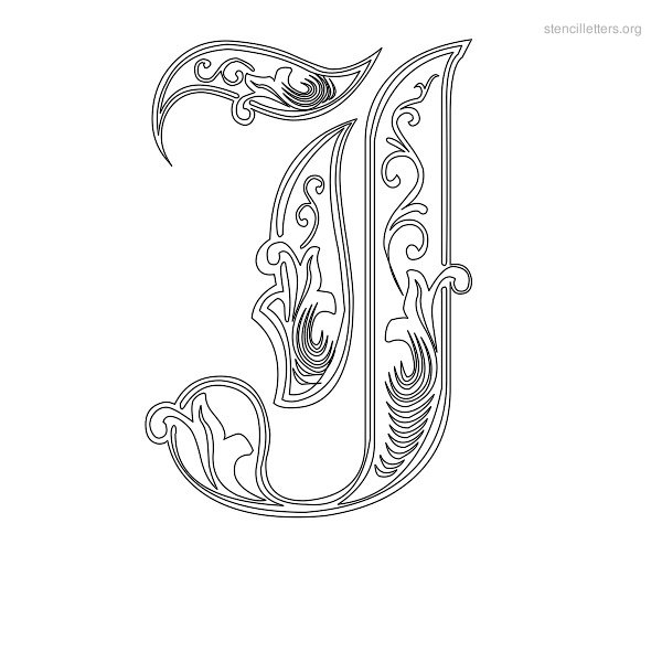 Stencil Letter Decorative J Stencil Letter Decorative J