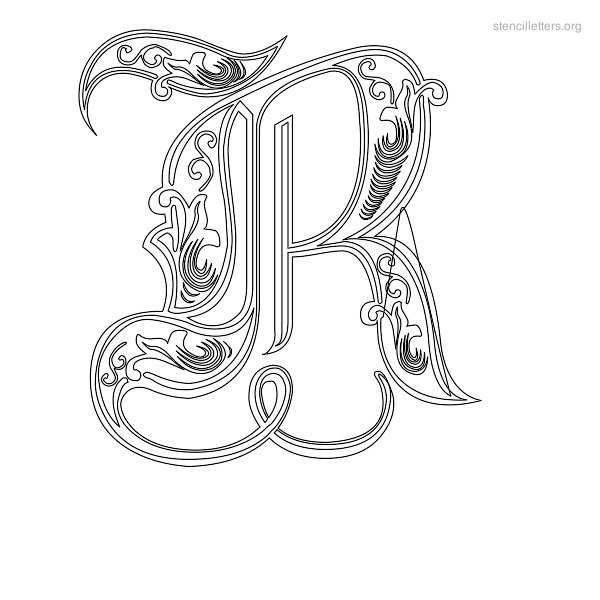 Stencil Letter Decorative R Stencil Letter Decorative R