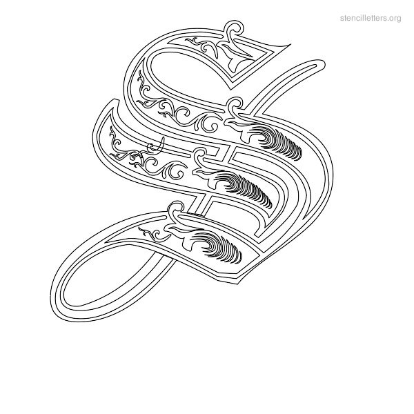 Stencil Letter Decorative S Stencil Letter Decorative S