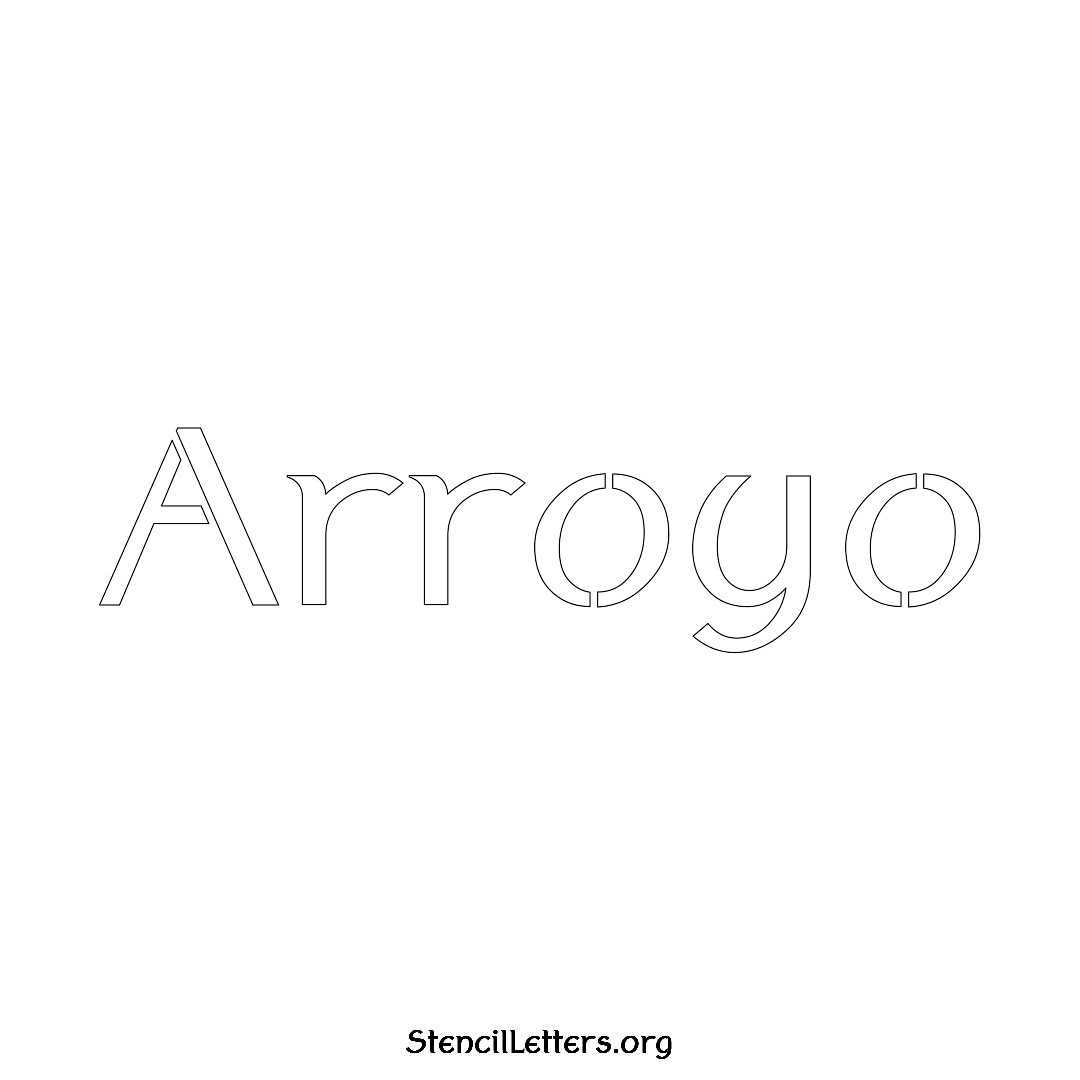 Arroyo name stencil in Ancient Lettering