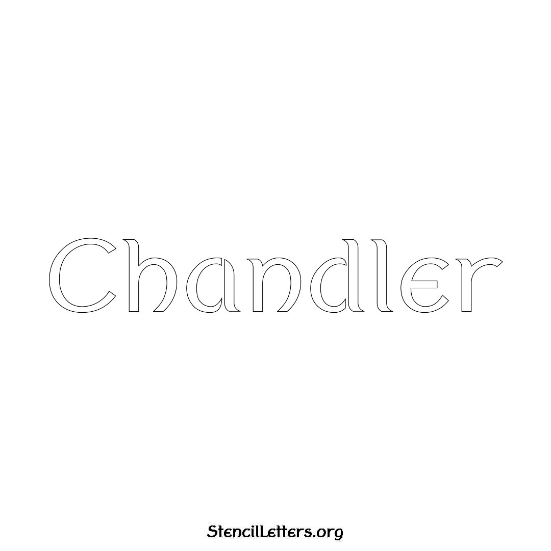 Chandler name stencil in Ancient Lettering