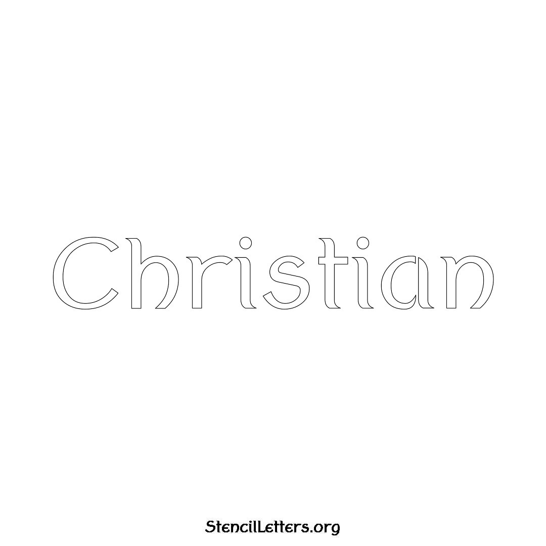 Christian name stencil in Ancient Lettering