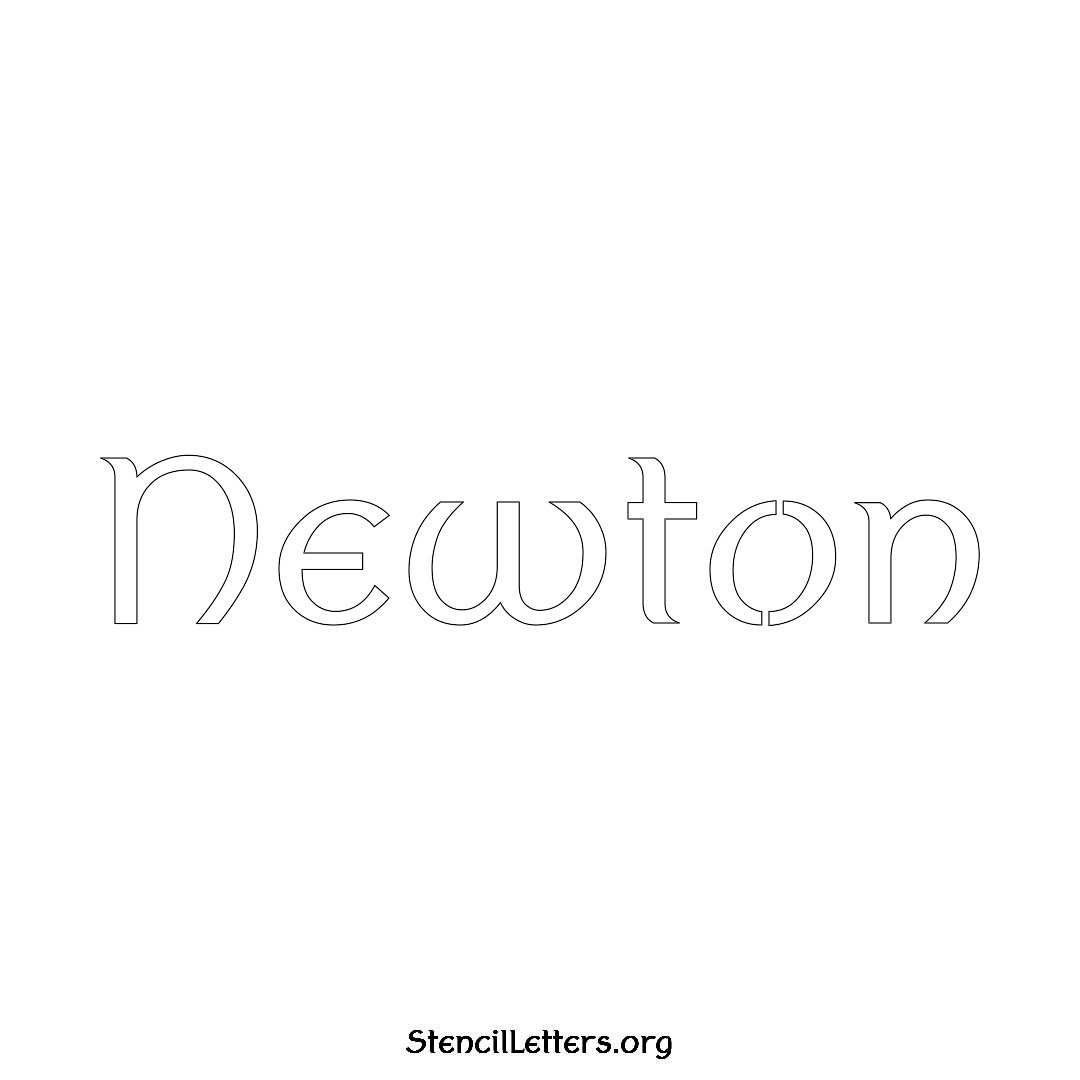 Newton name stencil in Ancient Lettering