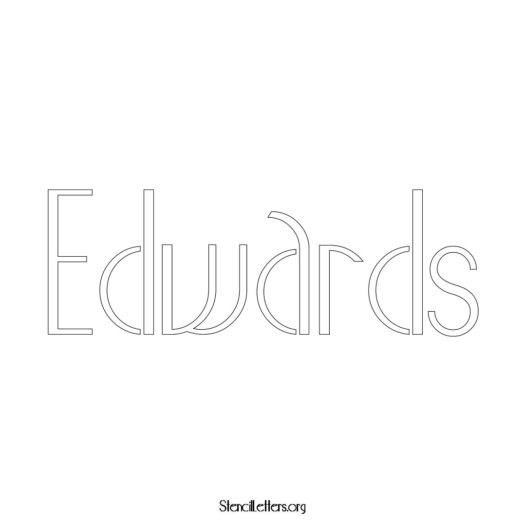 Edwards name stencil in Art Deco Lettering