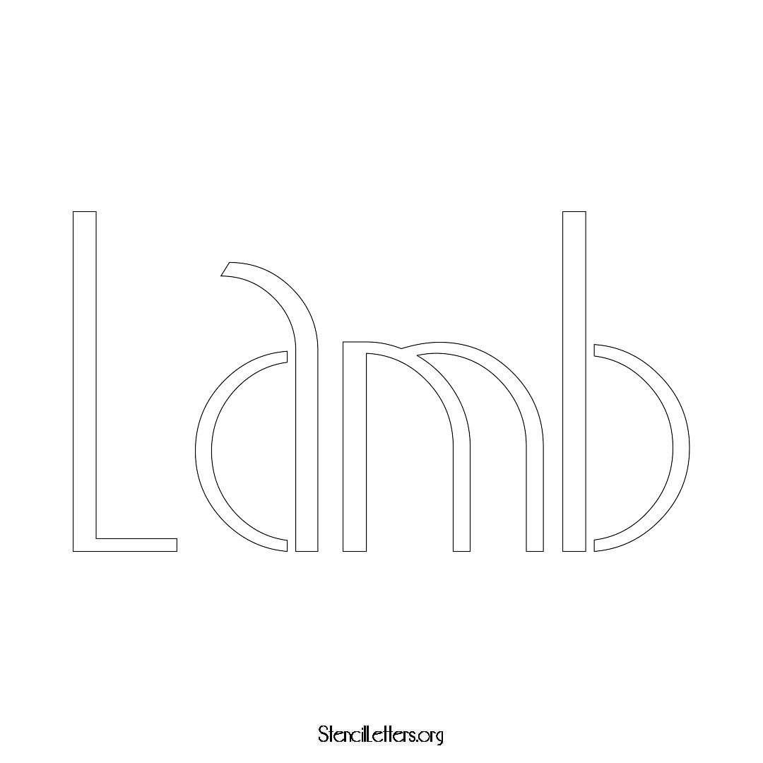 Lamb name stencil in Art Deco Lettering