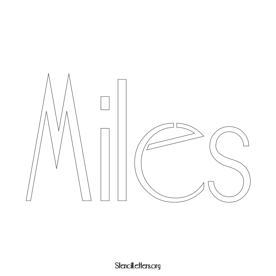 Miles name stencil in Art Deco Lettering