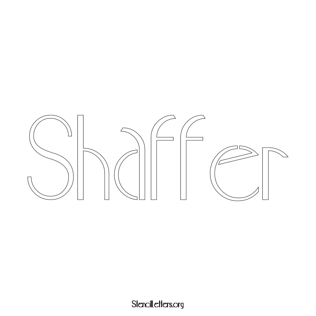 Shaffer name stencil in Art Deco Lettering