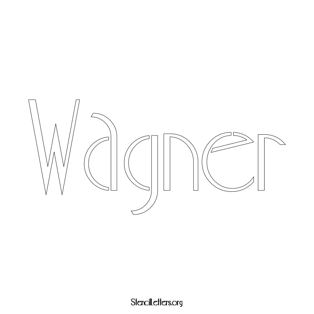 Wagner name stencil in Art Deco Lettering