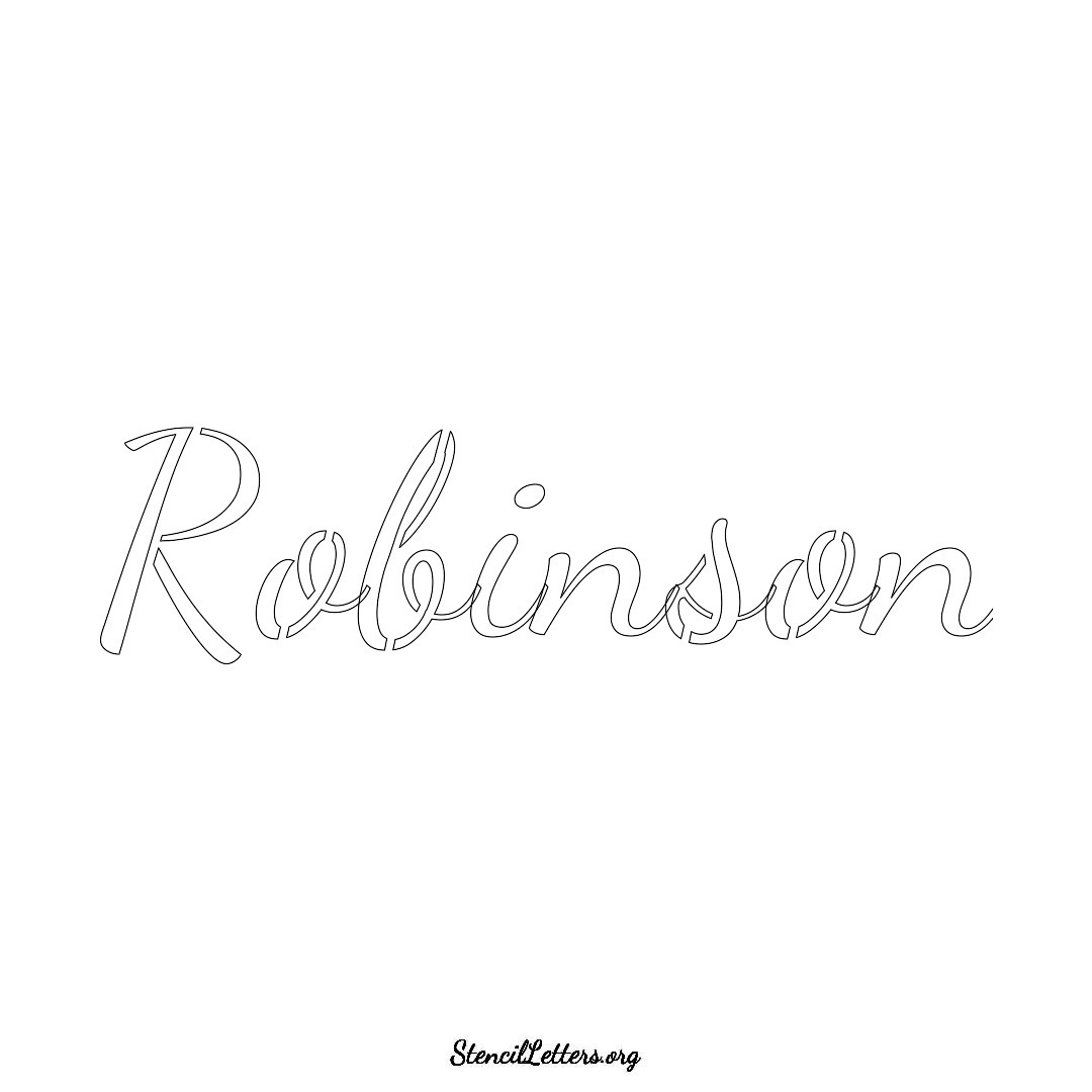 Robinson name stencil in Cursive Script Lettering