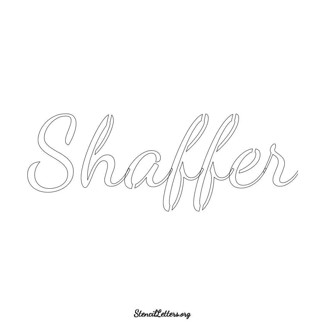 Shaffer name stencil in Cursive Script Lettering