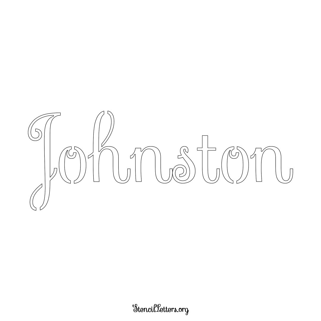Johnston name stencil in Ornamental Cursive Lettering