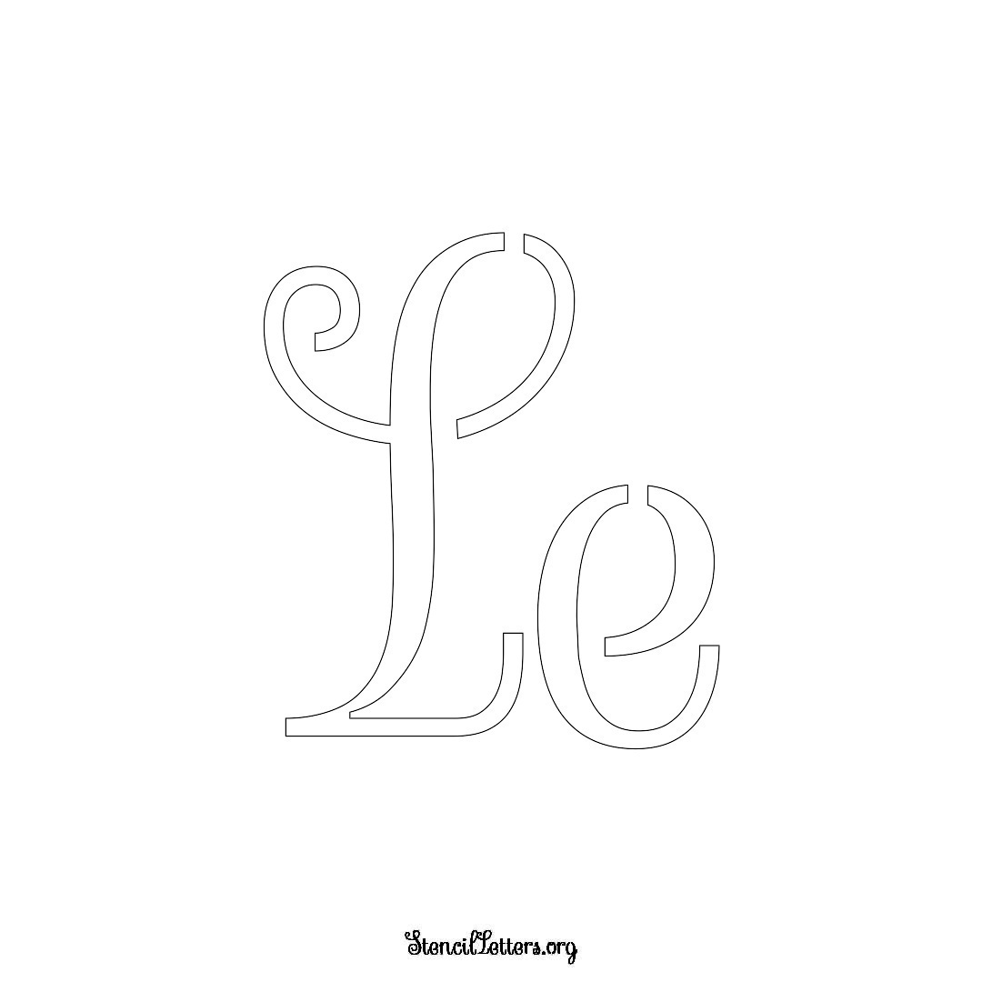 Le name stencil in Ornamental Cursive Lettering