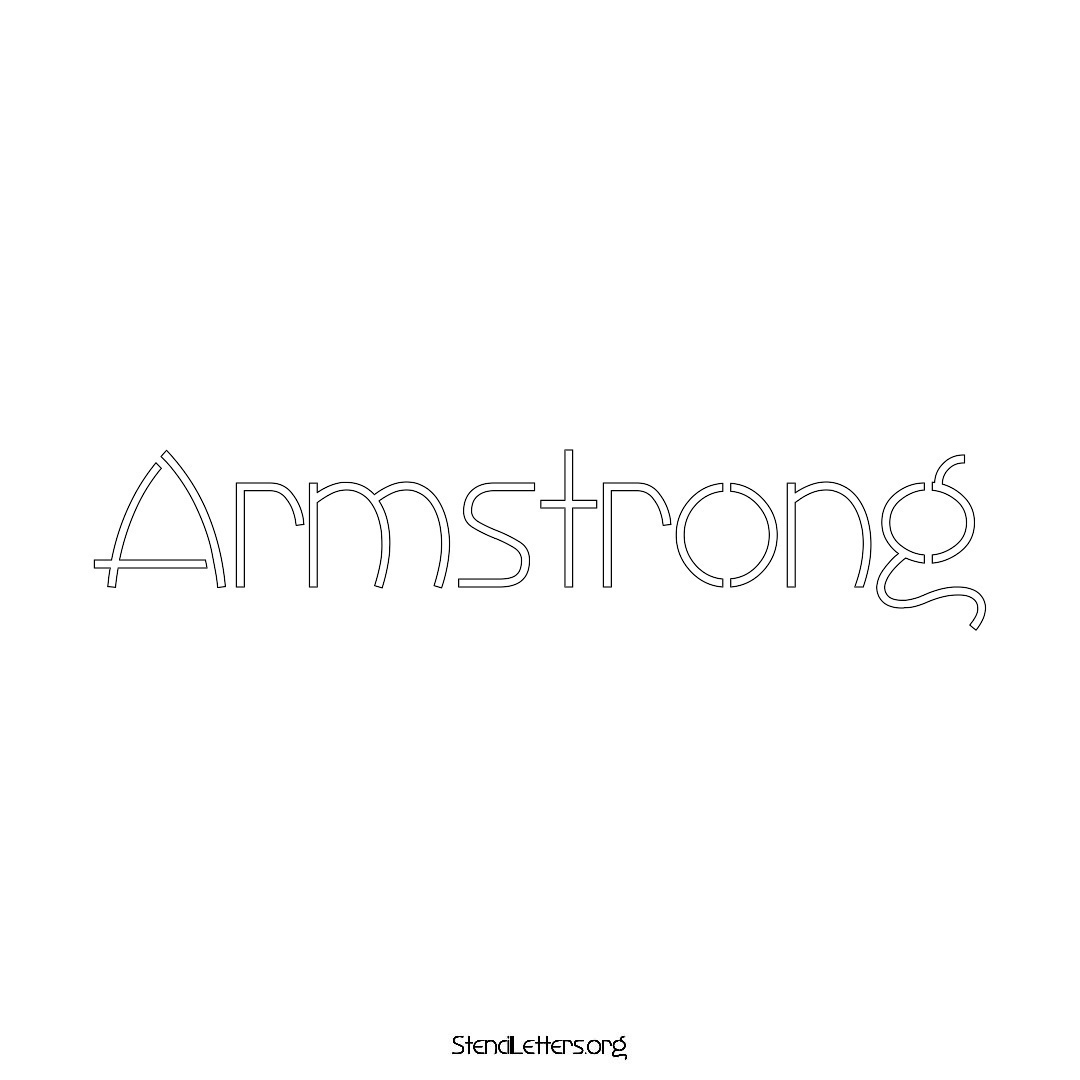 Armstrong name stencil in Simple Elegant Lettering