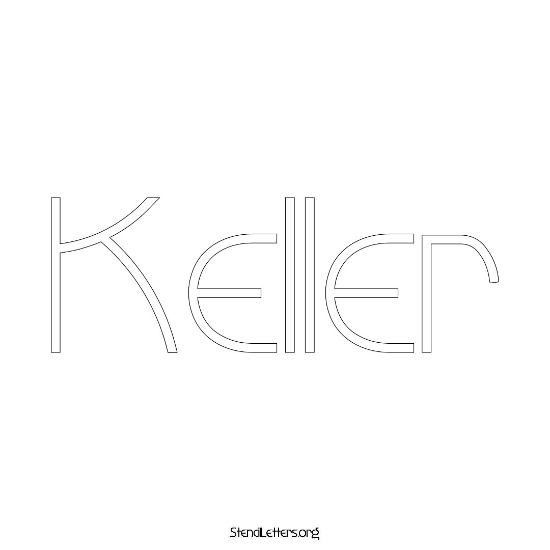Keller name stencil in Simple Elegant Lettering