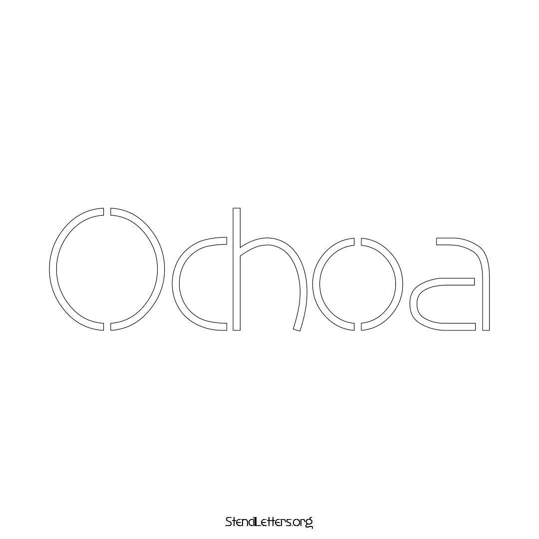Ochoa name stencil in Simple Elegant Lettering