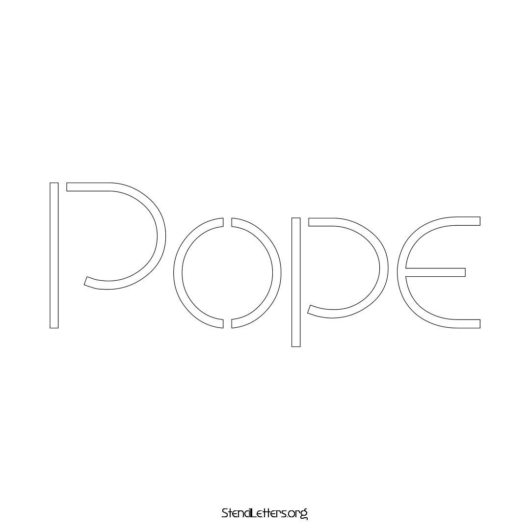 Pope name stencil in Simple Elegant Lettering