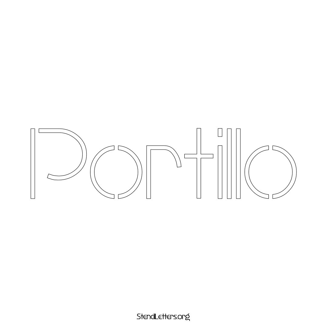 Portillo name stencil in Simple Elegant Lettering
