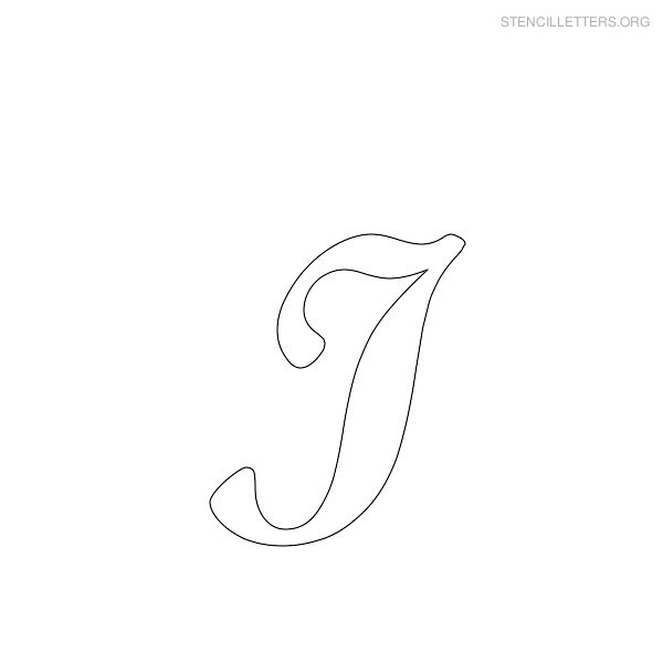 Stencil Letter Cursive I Stencil Letter Cursive I