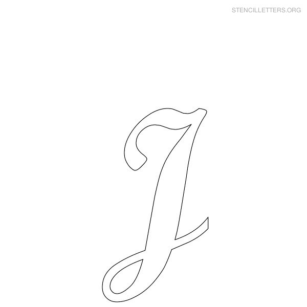 Stencil Letter Cursive J Stencil Letter Cursive J