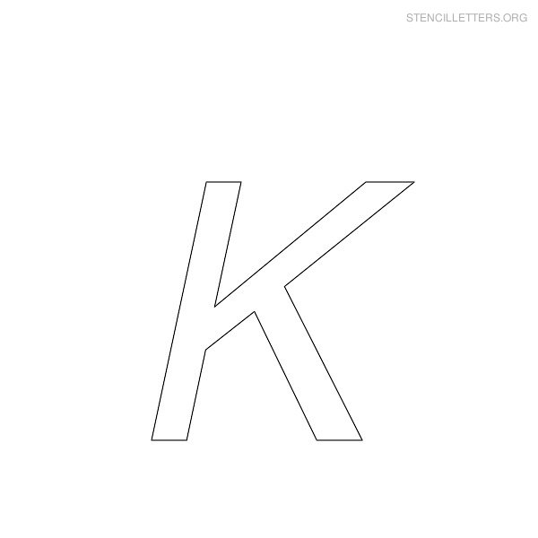 Stencil Letter Italic K Stencil Letter Italic K