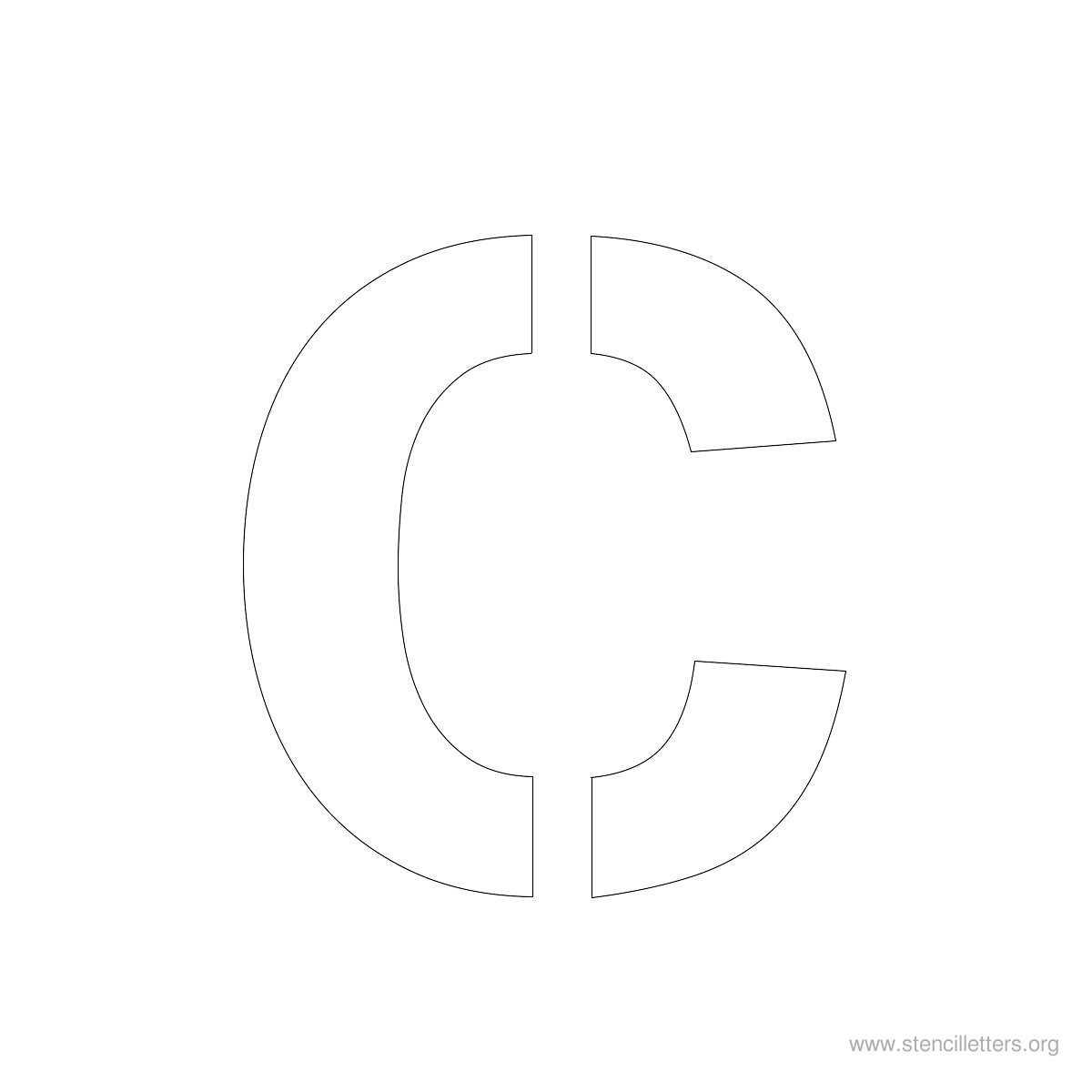 Large Stencil Letters Style #2 C Large Stencil Letters Style #2 C