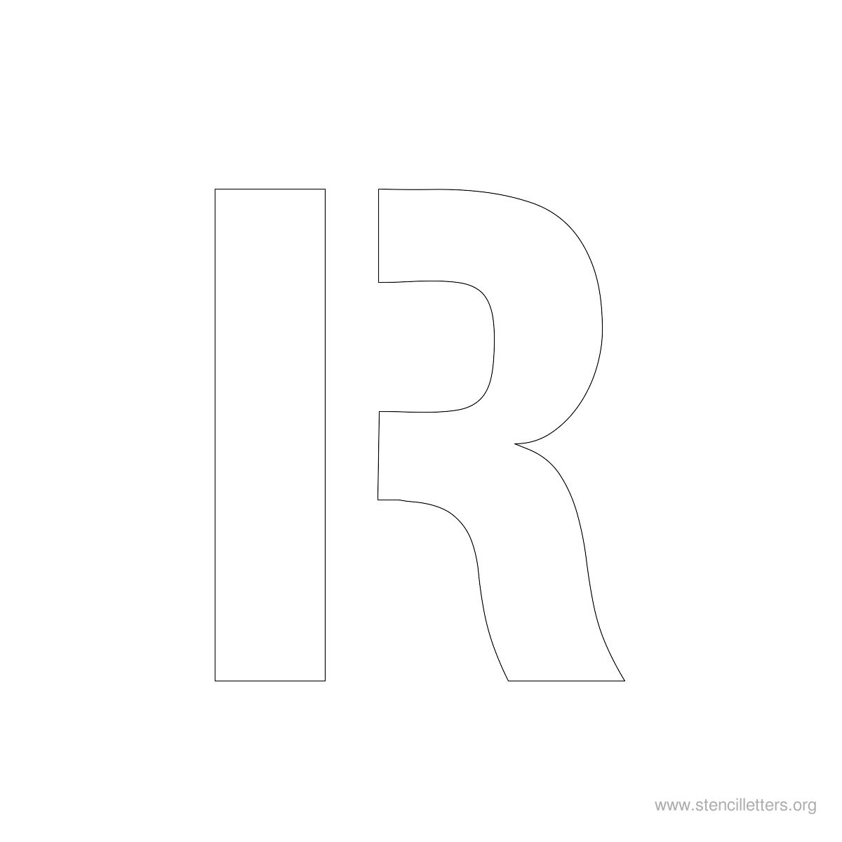Large Stencil Letters Style #2 R Large Stencil Letters Style #2 R