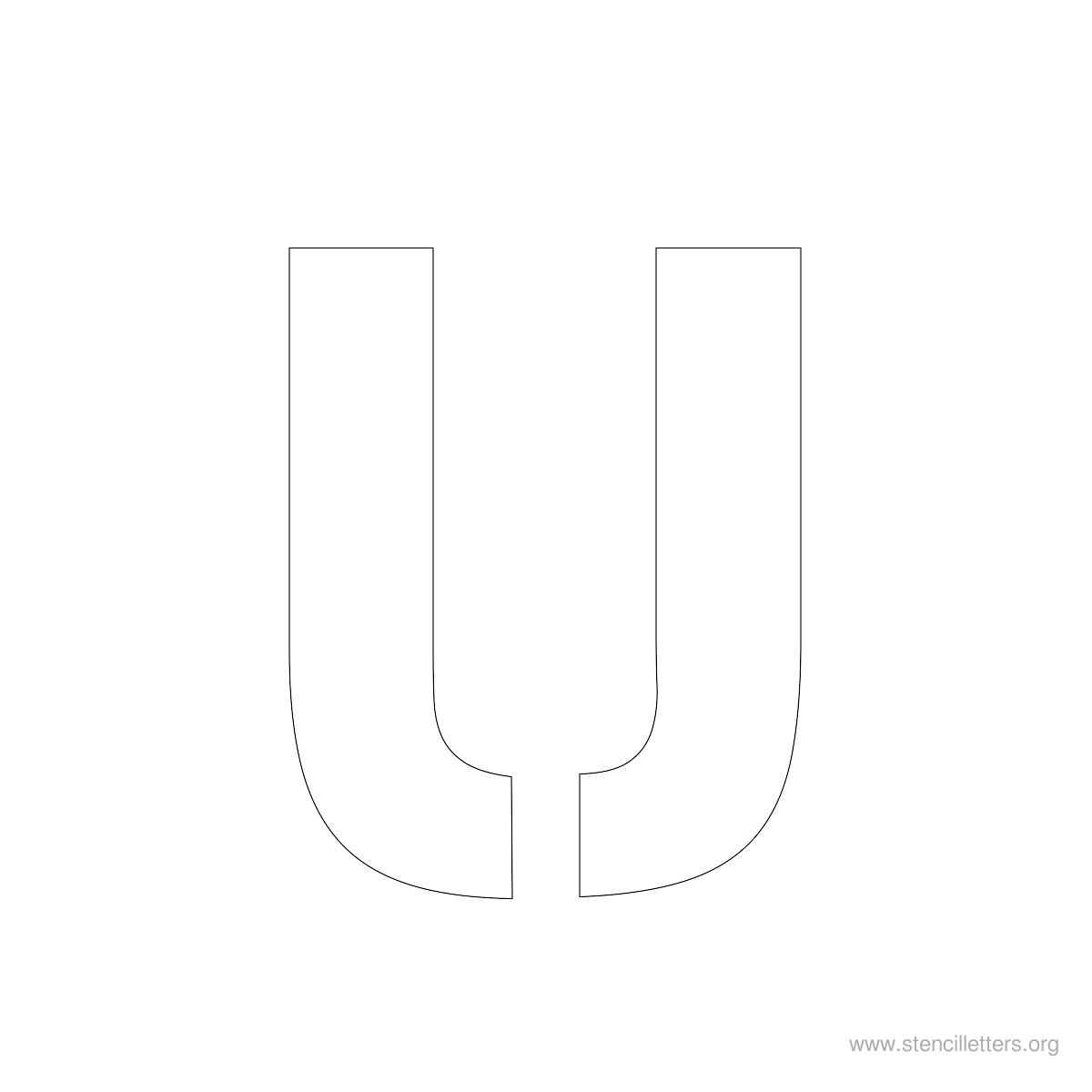 Large Stencil Letters Style #2 U Large Stencil Letters Style #2 U