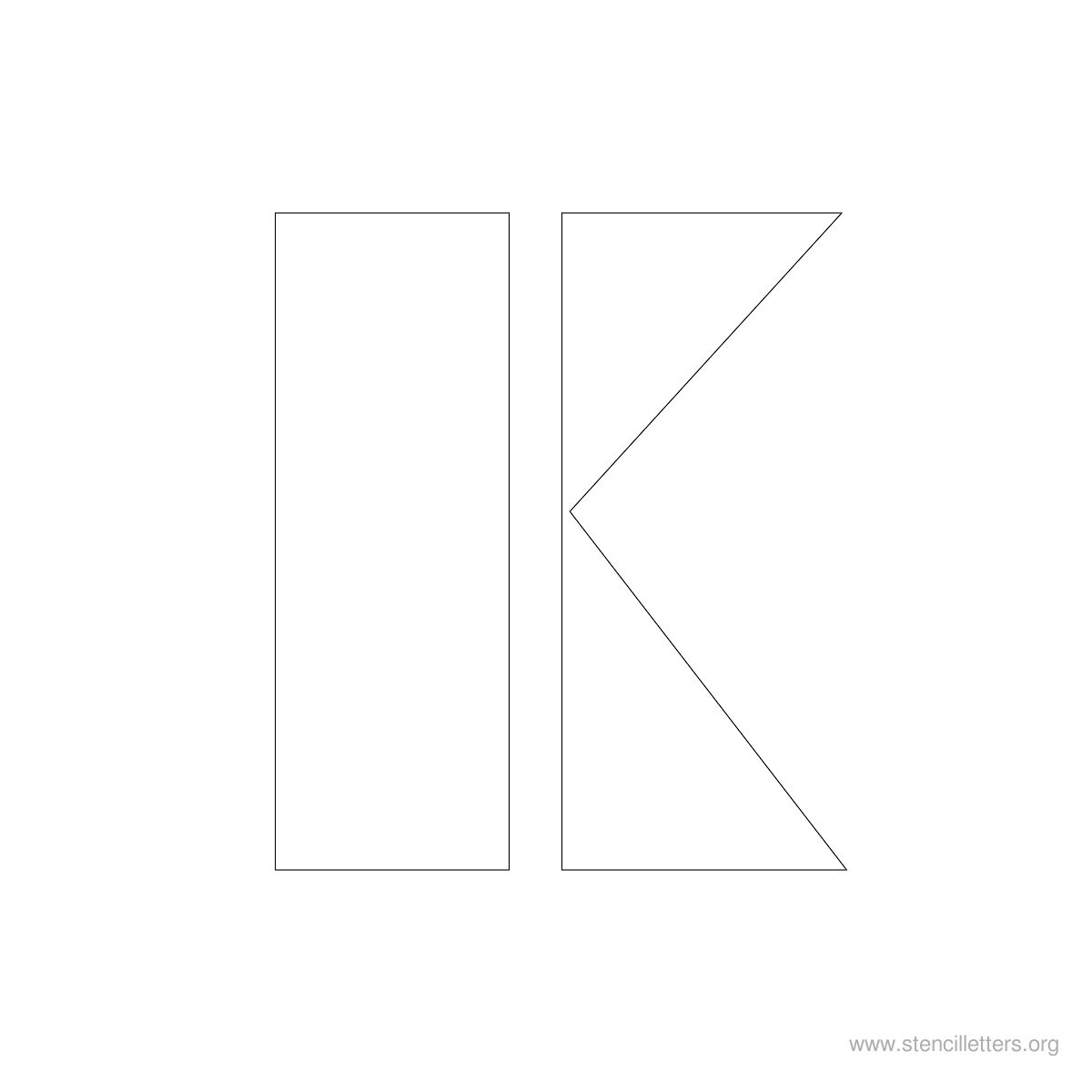 Large Stencil Letters Style #3 K Large Stencil Letters Style #3 K