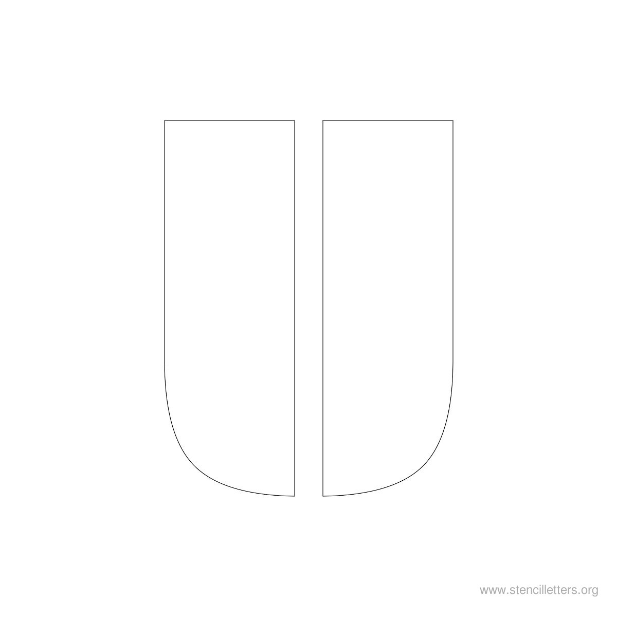 Large Stencil Letters Style #3 U Large Stencil Letters Style #3 U