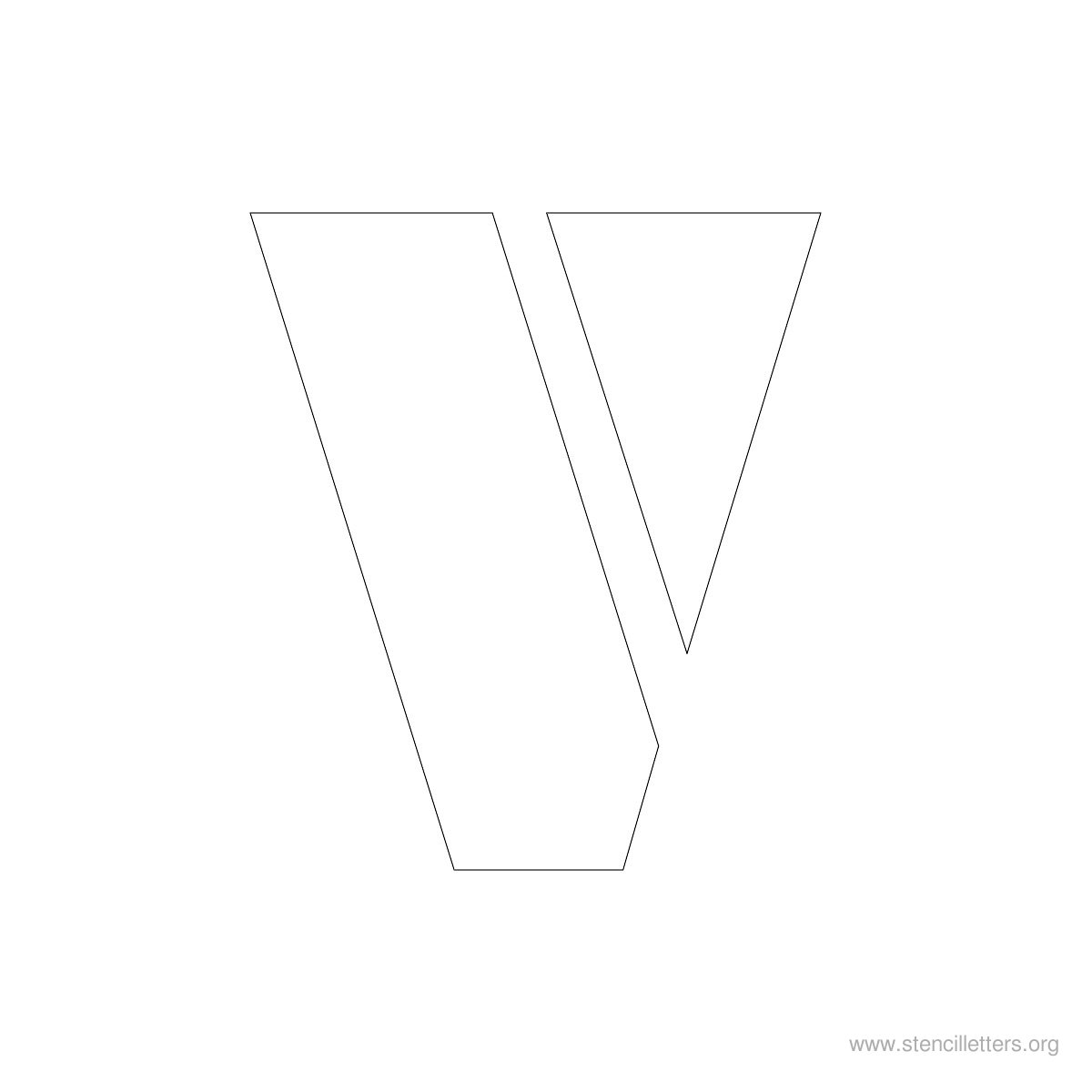 Large Stencil Letters Style #3 V Large Stencil Letters Style #3 V
