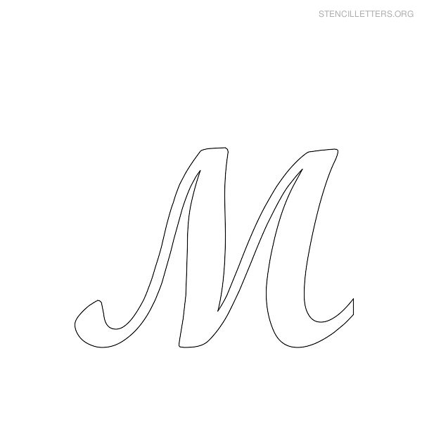 Stencil Letter Cursive M Stencil Letter Cursive M