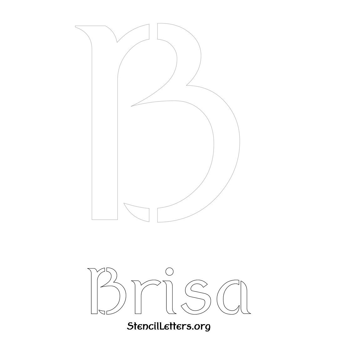 Brisa printable name initial stencil in Ancient Lettering