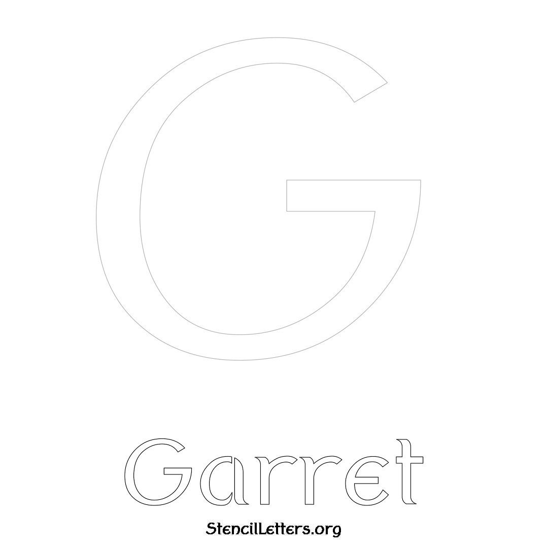 Garret printable name initial stencil in Ancient Lettering