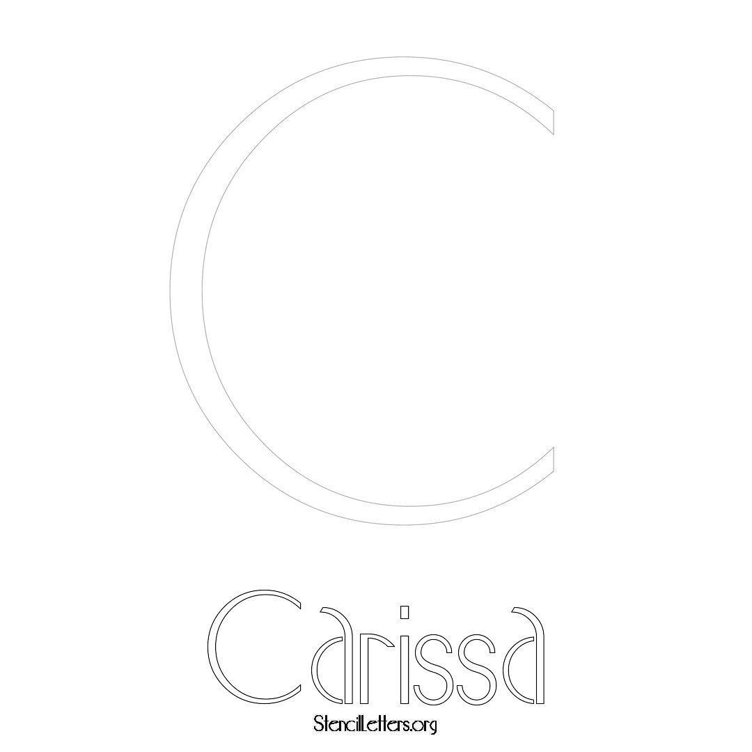 Carissa printable name initial stencil in Art Deco Lettering