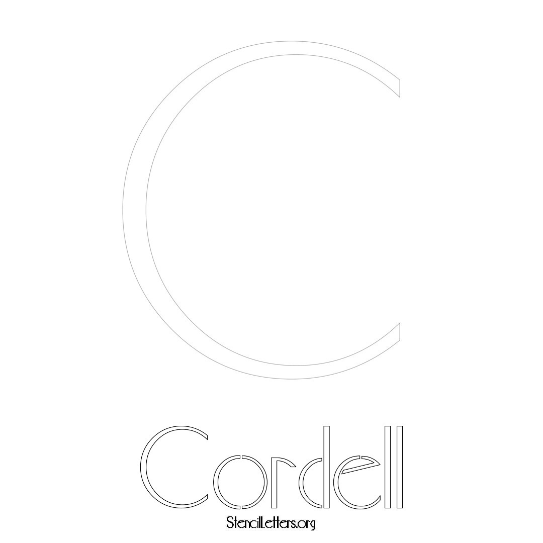 Cordell printable name initial stencil in Art Deco Lettering