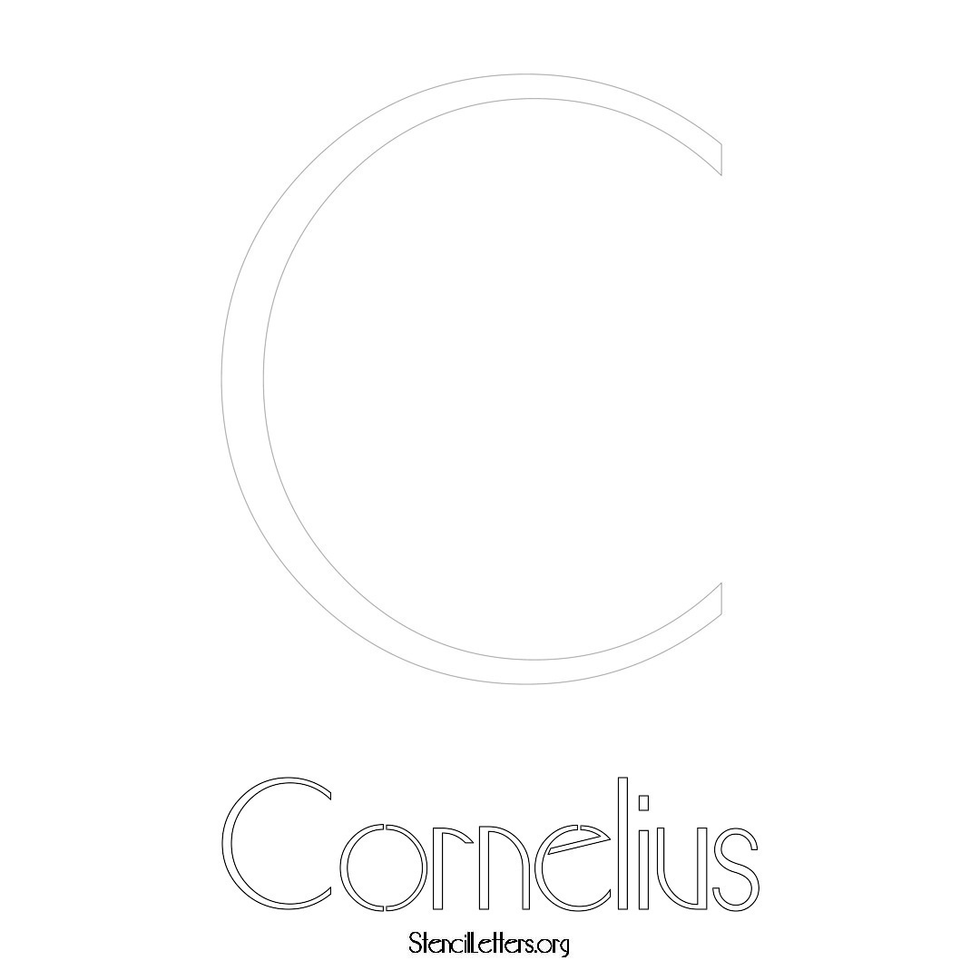 Cornelius printable name initial stencil in Art Deco Lettering