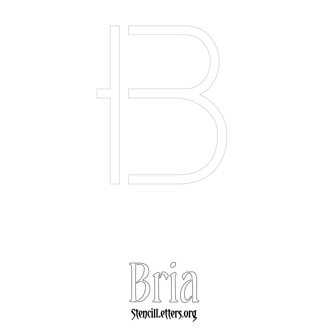 Bria printable name initial stencil in Simple Elegant Lettering