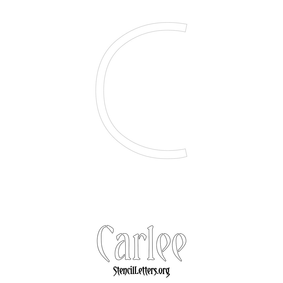 Carlee printable name initial stencil in Simple Elegant Lettering