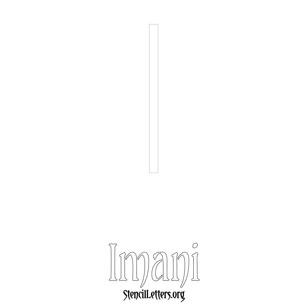 Imani printable name initial stencil in Simple Elegant Lettering