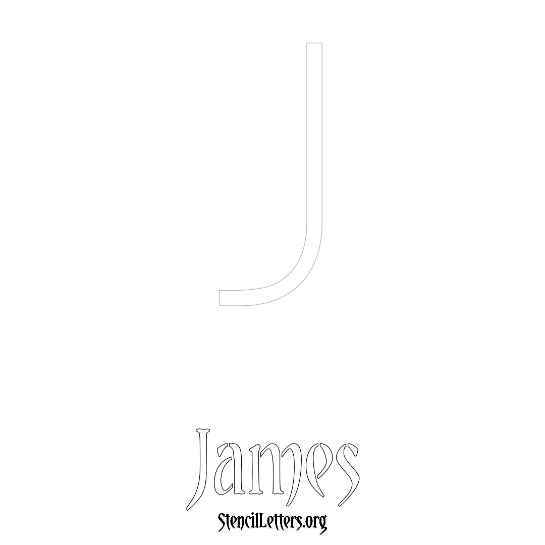 James printable name initial stencil in Simple Elegant Lettering