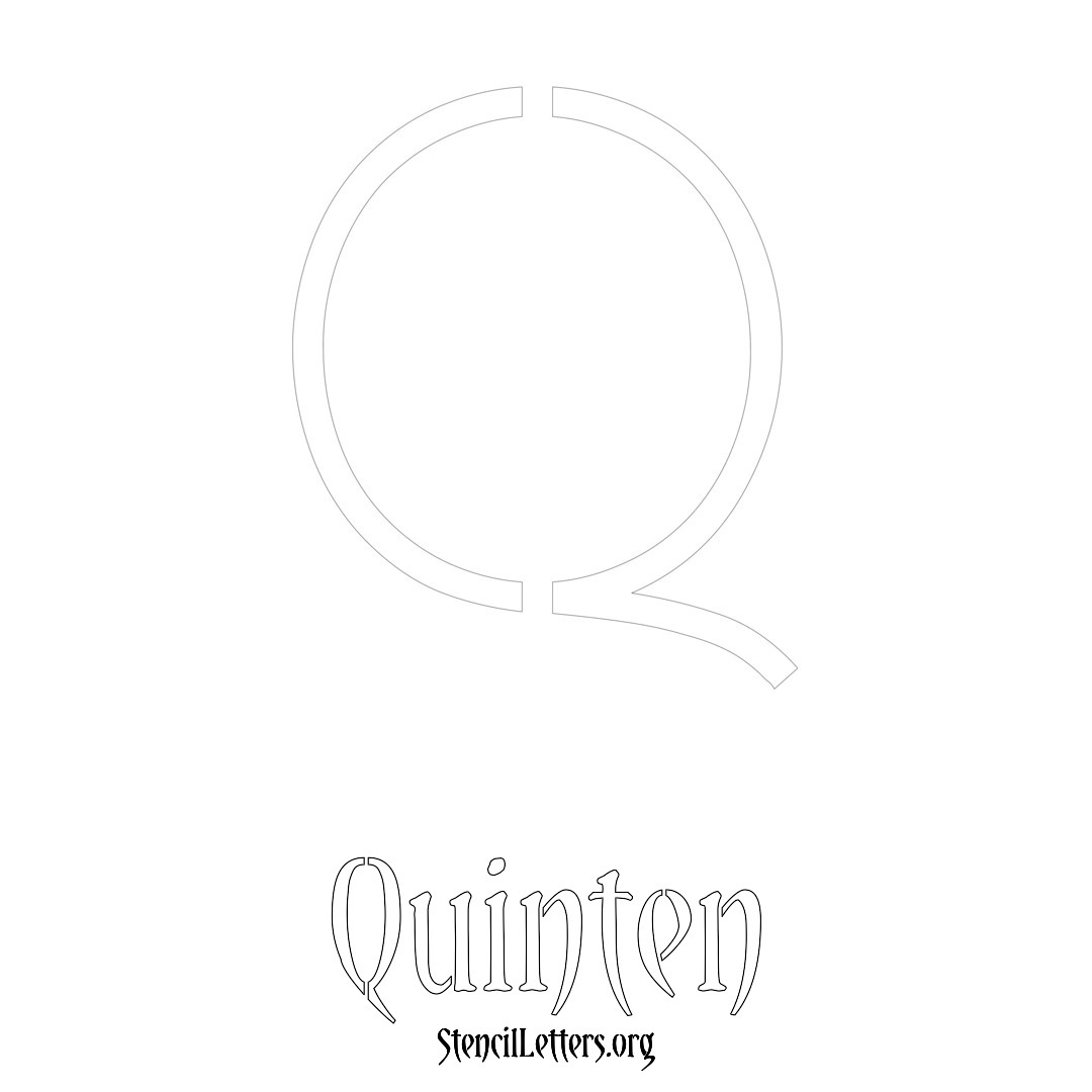 Quinten printable name initial stencil in Simple Elegant Lettering