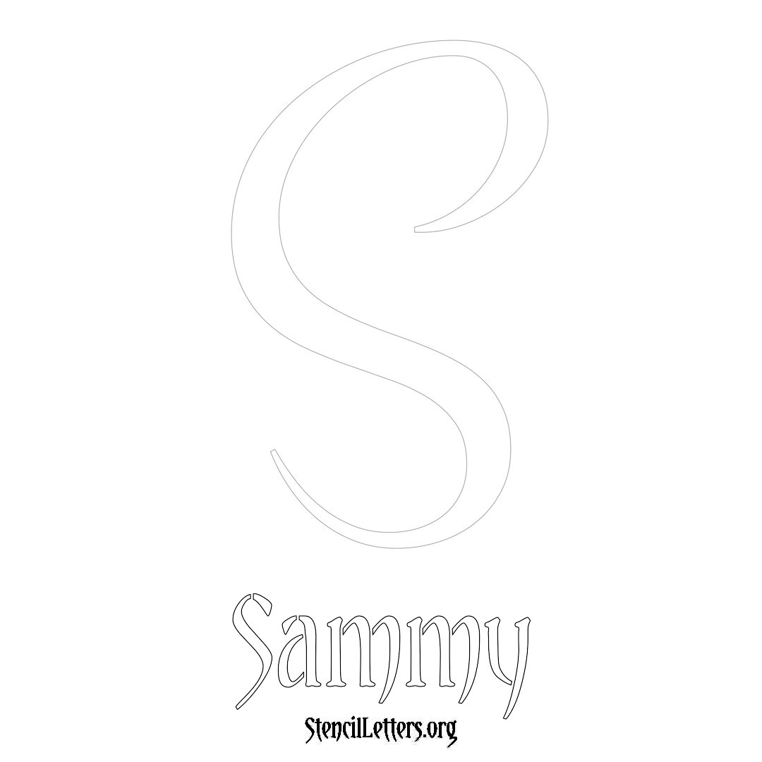 Sammy printable name initial stencil in Vintage Brush Lettering