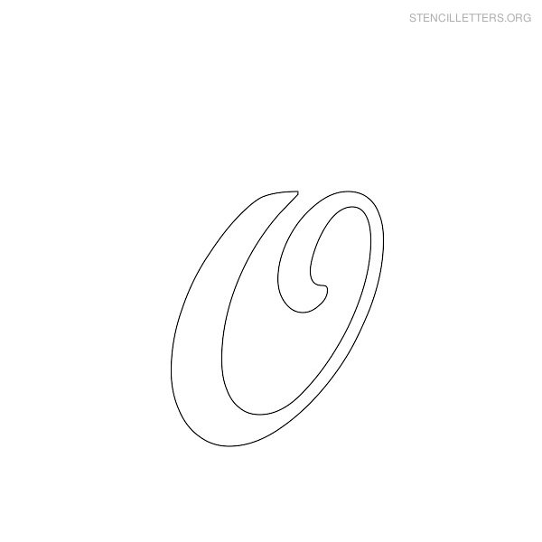 Stencil Letter Cursive O Stencil Letter Cursive O